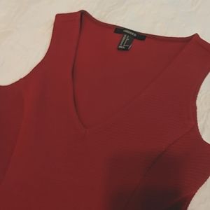 Forever21 Red V-neck Skater Skirt Dress